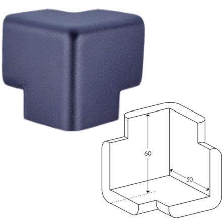 Three-way black "L-shaped" corner piece