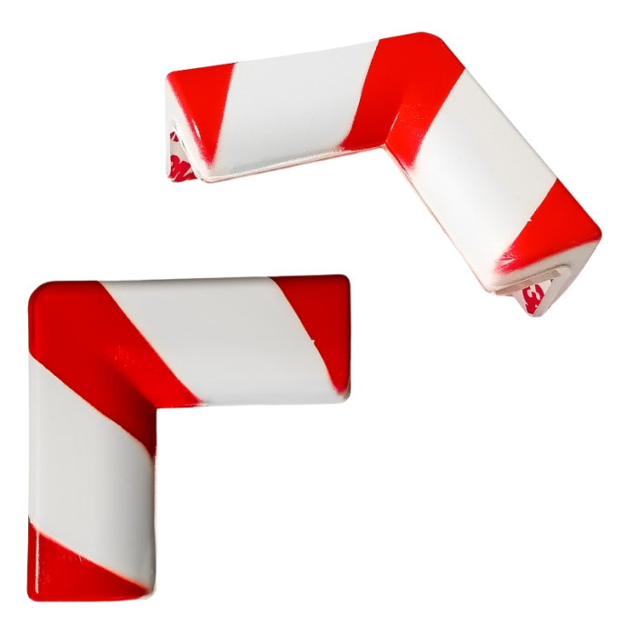 Canto de poliuretano branco/vermelho 70x70x30mm