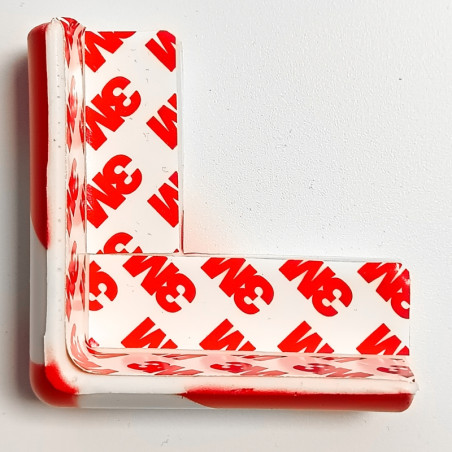 Esquinera de poliuretano blanco/rojo 70x70x30mm