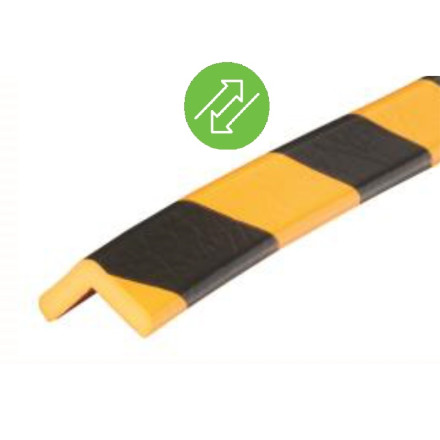 Canto reto reutilizável amarelo preto 1m tipo "E"