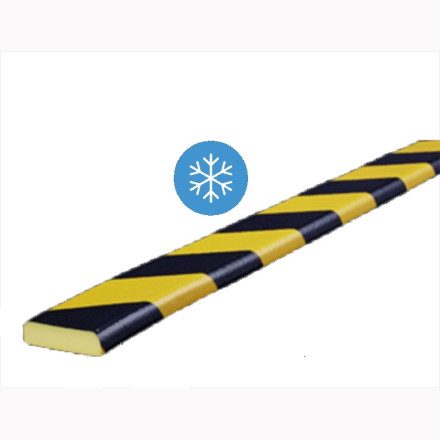 Protetor plano para o frio amarelo preto de 1m tipo "F".