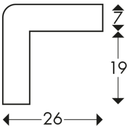 Straight corner for cold yellow black 1m type "E".