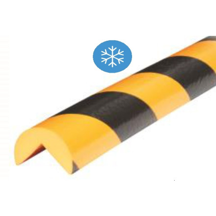 Canto curvo para frio amarelo preto de 1m tipo "A".