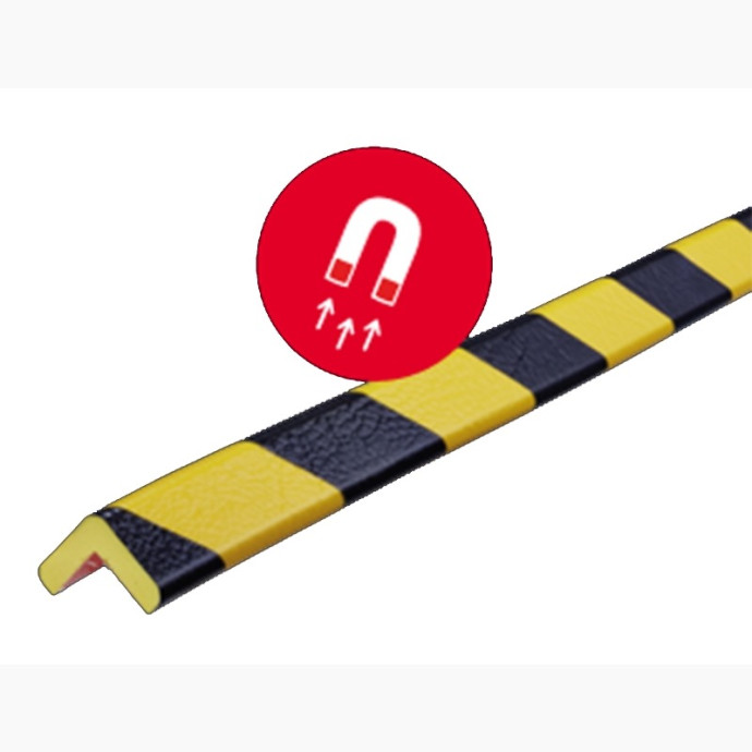 Angle droit magnétique jaune noir 1m type "E MAGNET"