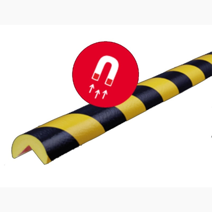 Curved MAGNETIC yellow black corner 1m type "A MAGNET"