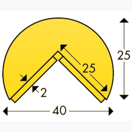 Angolo curvo MAGNETICO giallo nero 1m tipo "A MAGNET"