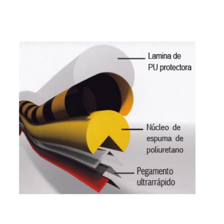 Curved MAGNETIC yellow black corner 1m type "A MAGNET"