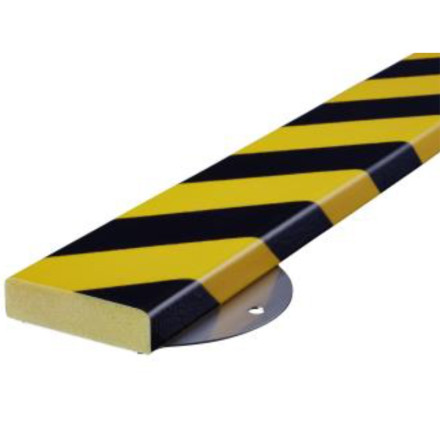 Protetor plano para parafusar amarelo preto 1m tipo "S"