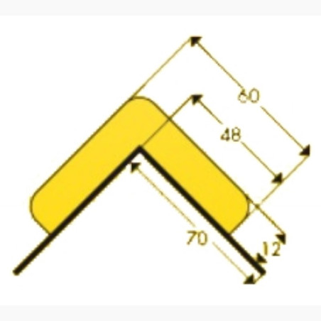 Angolo retto giallo nero da avvitare, lungo 1m, tipo "H+"