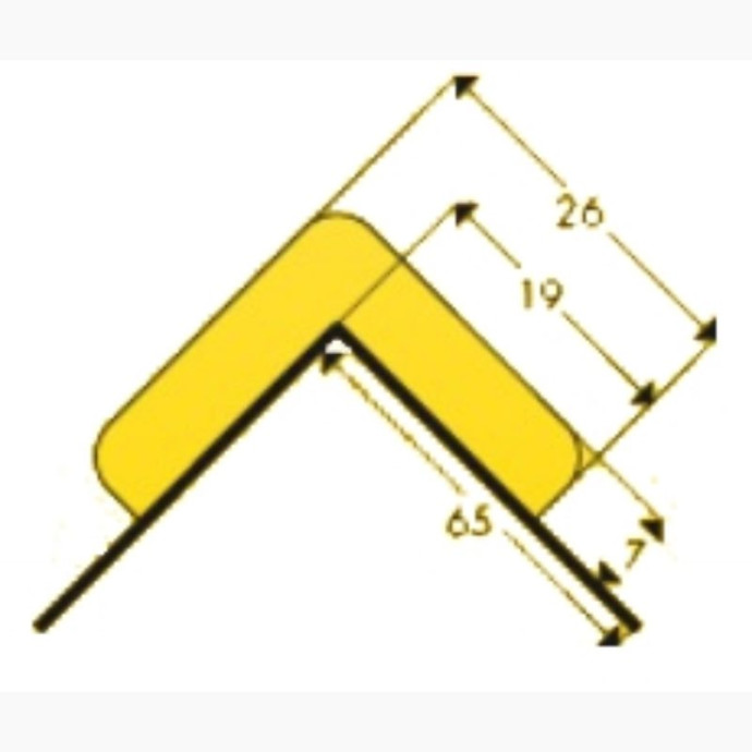 Angolo retto da avvitare giallo nero 1m tipo "E Eco"