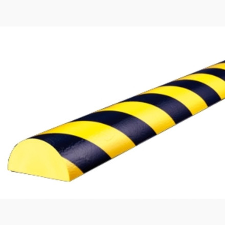 Curved yellow and black flat protector, 1m, type "C+"