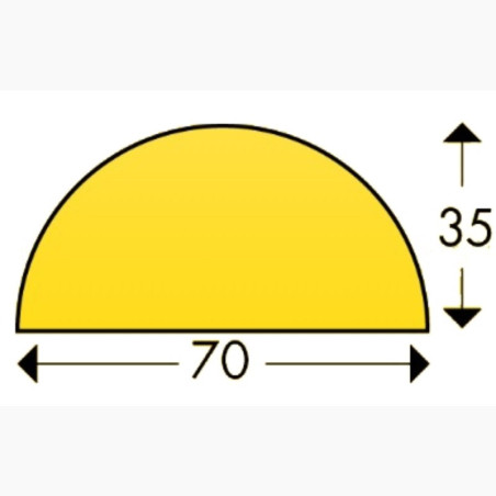 Protettore piatto curvo giallo nero da 1 metro tipo "C+"