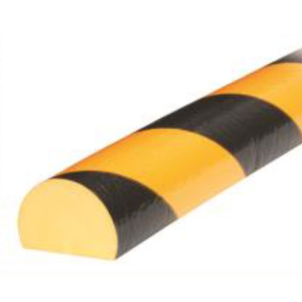 Protetor plano curvo amarelo preto 1m tipo "C"