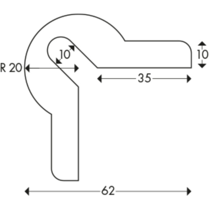 Angolo curvo giallo nero 1 m tipo "Y".