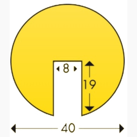 Protecteur de lame courbe jaune noir 1m de type "B"