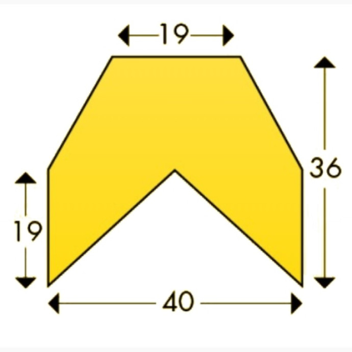 Angolo trapezoidale giallo nero 1m tipo "AA"
