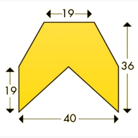 Angolo trapezoidale giallo nero 1m tipo "AA"