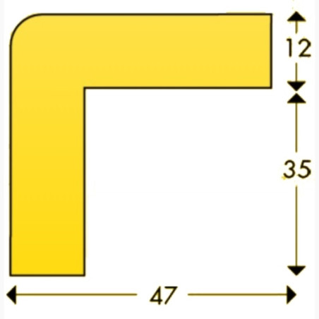Angolo giallo nero 1m tipo "H"