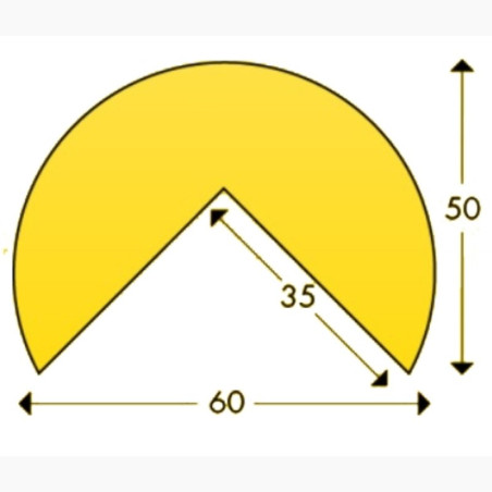Angolo curvo giallo nero 1m tipo "A+"