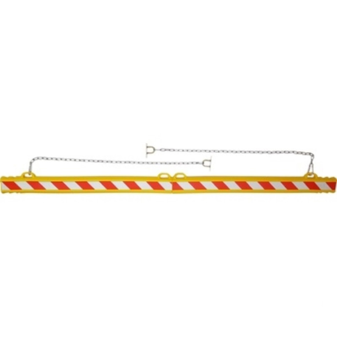 Barreira de polietileno, amarela com faixa vermelha e branca refletora 2000x100x50mm