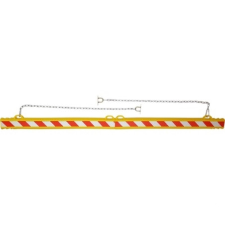Barreira de polietileno, amarela com faixa vermelha e branca refletora 2000x100x50mm