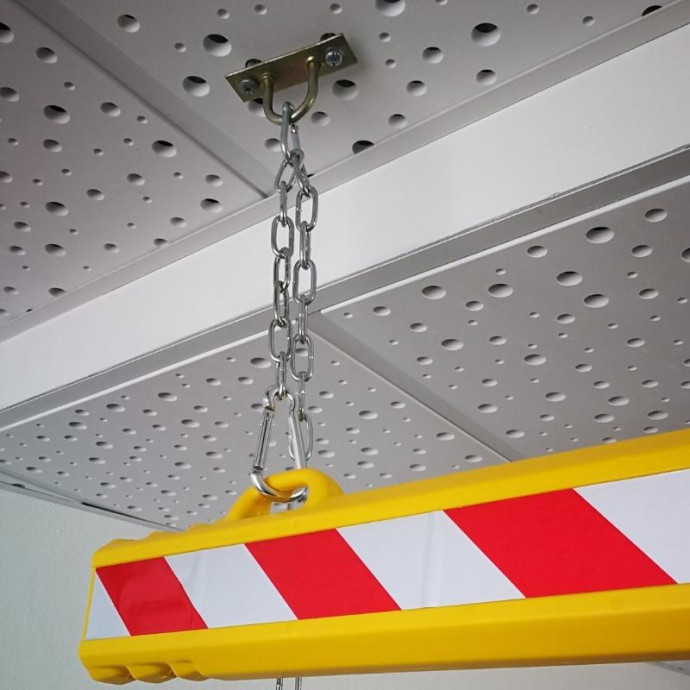 Barreira de polietileno, amarela com faixa vermelha e branca refletora 2000x100x50mm