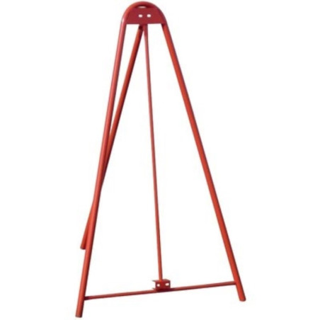 Treppiede in acciaio laccato rosso per segnali MOPU di grandi dimensioni. 1500x900mm.