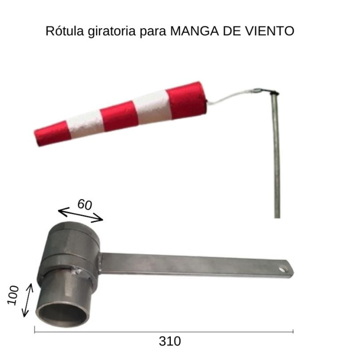 Rotella girevole in acciaio inossidabile per manicotti antivento. Disponibile in diverse misure.