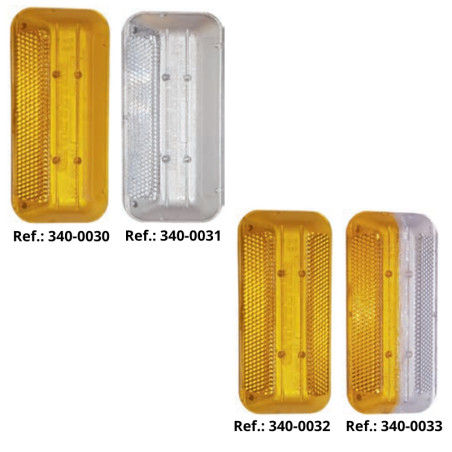 Rectangular methyl methacrylate reflector. Reflectors in different colors with a reflectance level of 2.