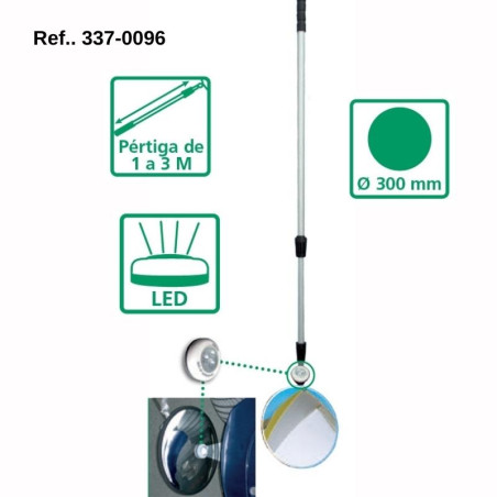 Espelho convexo de inspeção com diferentes medidas e comprimentos de braço.