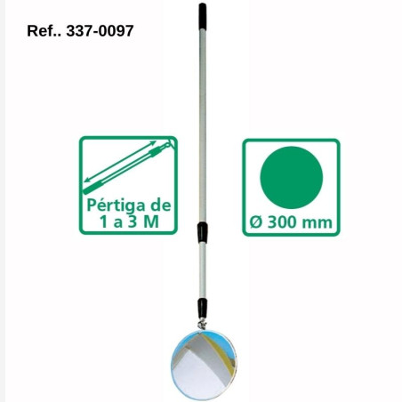 Convex inspection mirror with different measurements and arm lengths