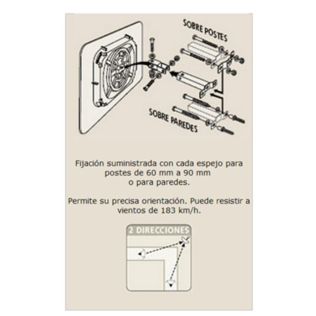Specchio convesso multiuso con cornice gialla e nera disponibile in diverse misure.
