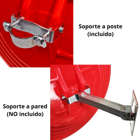 Espejo convexo de exterior circular con visera roja Ø600mm
