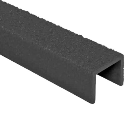 Fiberglass profile for a cat ladder with square steps. Color: Black.