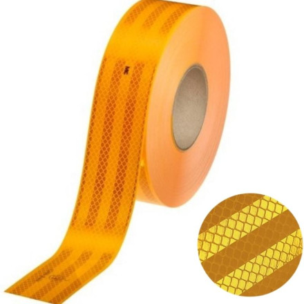 Cinta Amarilla superficie rígida vehículos. Ancho 55 x Longitud 50000 mm