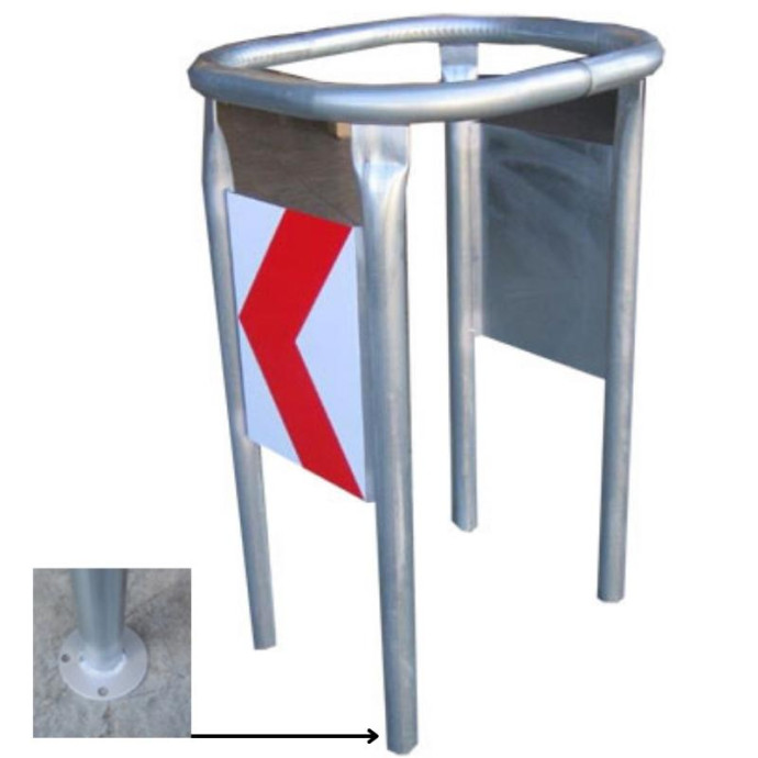 Protector desmontable galvanizado fijo. 1000x600x600mm. Ø50mm