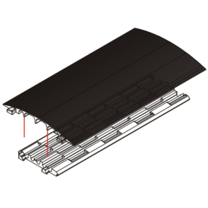 Pasacables 5 canaletas compuesto por base y tapa