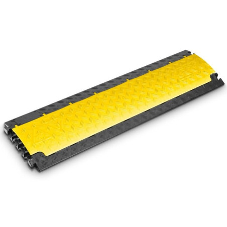 Cable protector with 6 channels. Yellow cover, 1000x280x32mm.