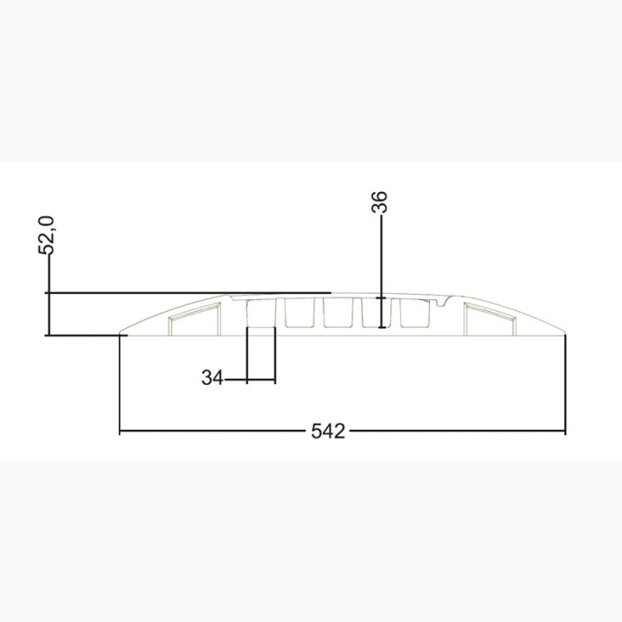 Passacavi a 5 canalette, 890x542x52mm