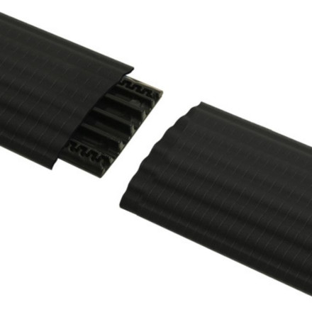 Pasacables 4 canaletas. Negro, 870x120x20mm