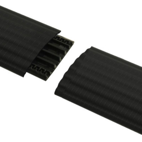 Passa-cabos de 4 canaletas. Preto, 870x120x20mm.