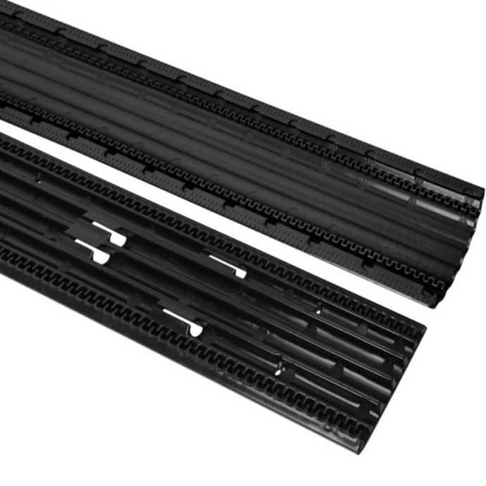 Passe-câbles 4 canaux. Noir, 870x120x20mm