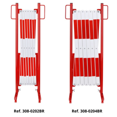 Barrière extensible rouge et blanche