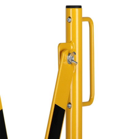 Yellow and black retractable barrier