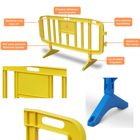 Plastic barrier measuring 1980 x 1021 mm.