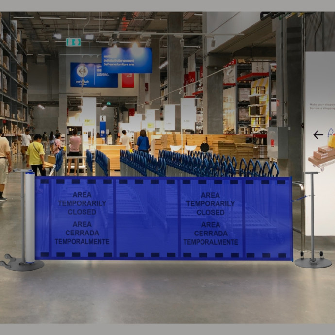 Supporti per barriere retrattili.