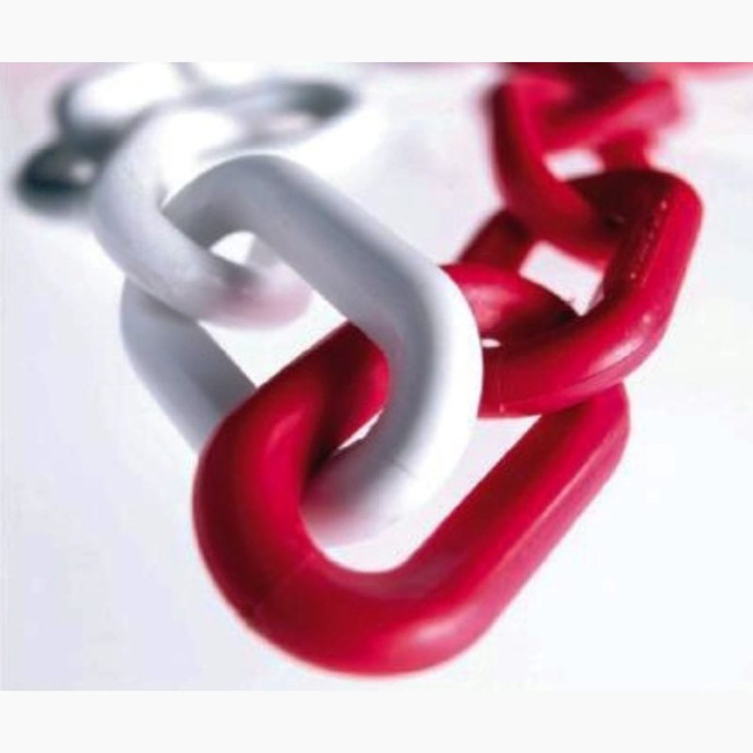 Cadena polietileno roja blanca Øeslabón 8mm