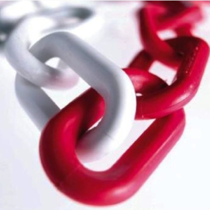 Cadena polietileno roja blanca Øeslabón 6mm