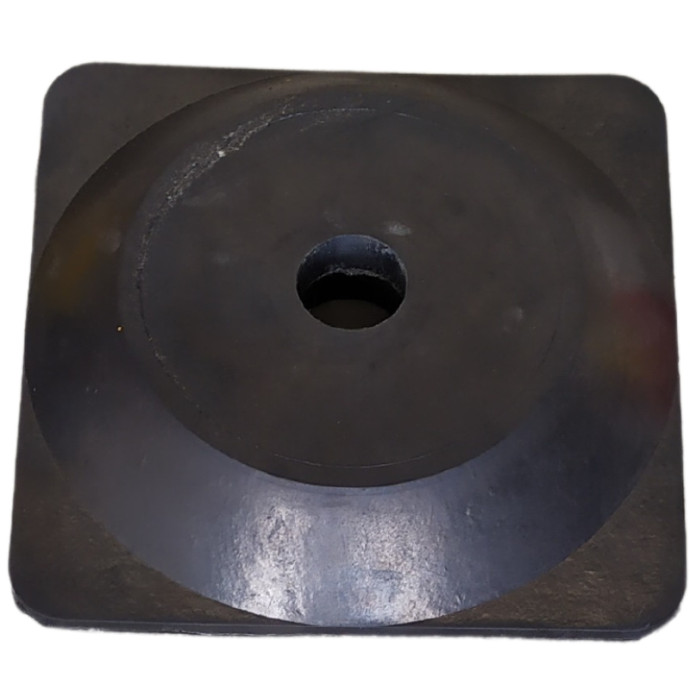 Rubber square base for PVC post, 270x270x50mm.