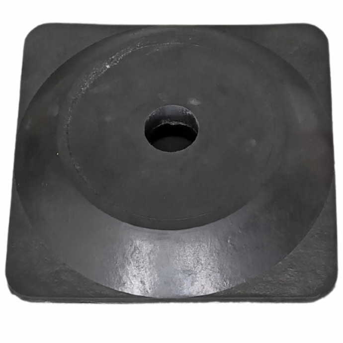 Base para poste de PVC quadrada de borracha, 270x270x50mm.